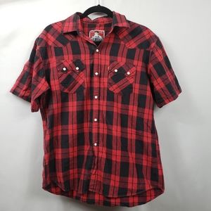Plaid BEN DAVIS short sleeve button up shirt